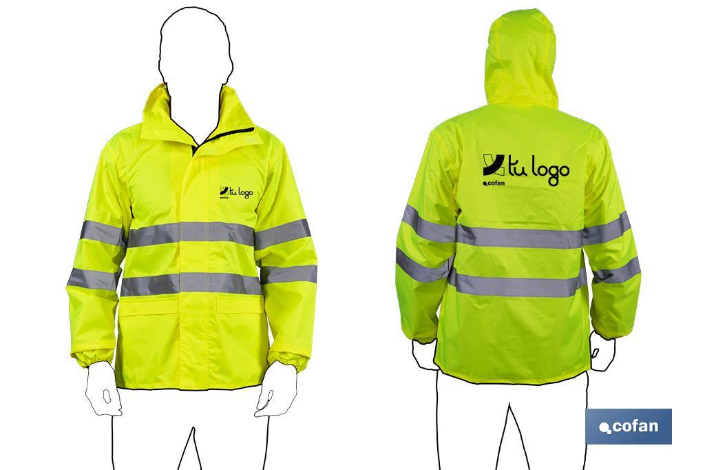 High visibility waterproof jacket | Available sizes from S to XXXL | Yellow - Cofan